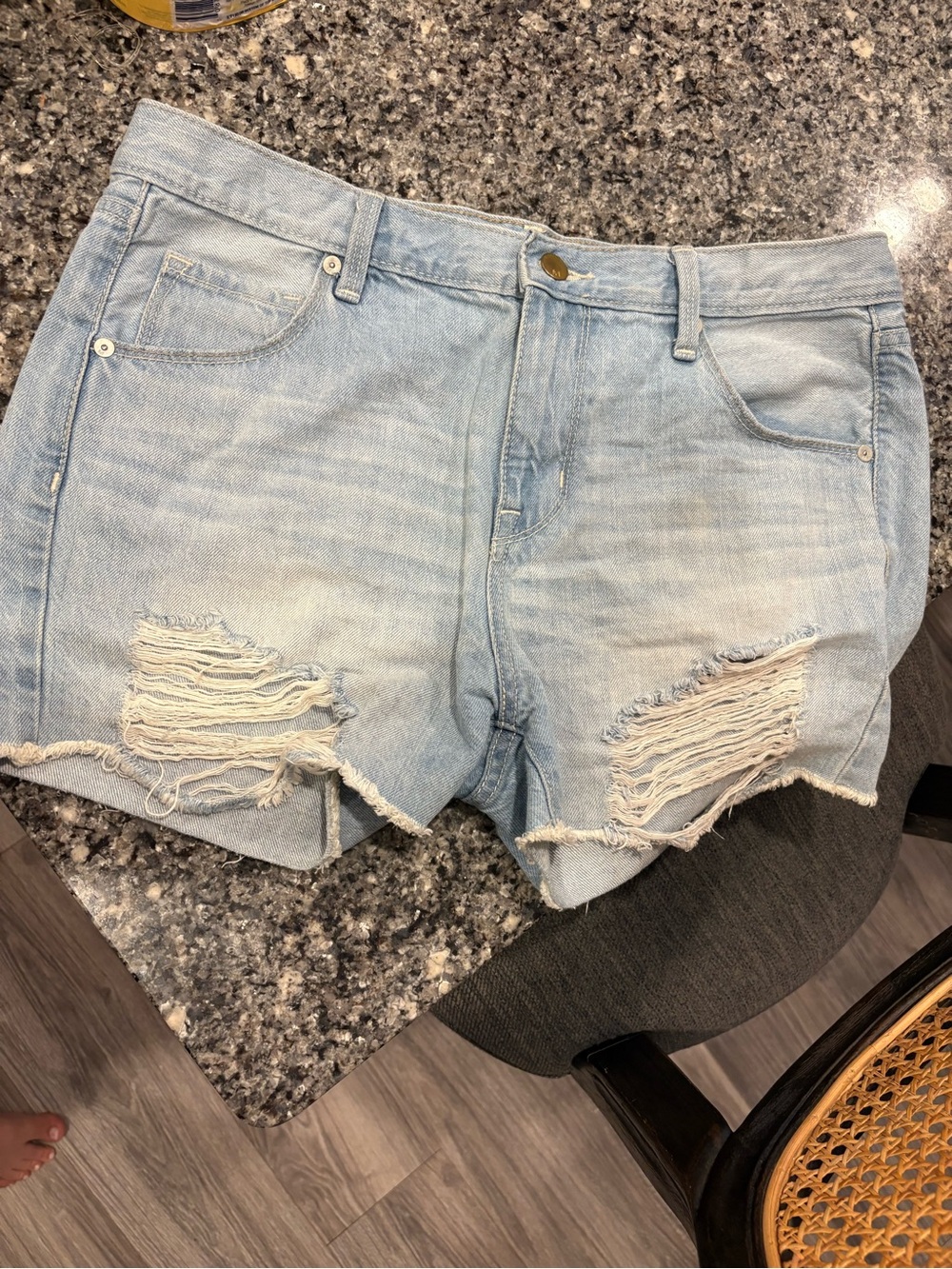 Mossimo Supply Co. Light Blue Distressed Denim Shorts